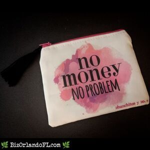 ARTISANAL GIFTS: No Money No Problem Watercolor Design Coin Purse Small **NEW**